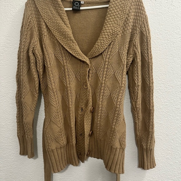 PRICE DROP ❤️Always Tan Cardigan Sweater with Cable Knit and Waist Tie - Picture 2 of 6